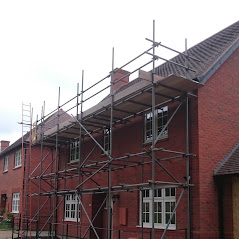 Scaffolding erected on house by Wargent Scaffolding Ltd