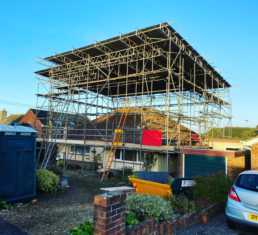Temporary roof structure erected by Wargent Scaffolding Ltd